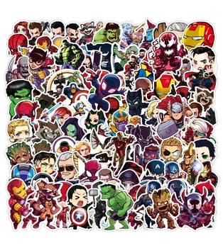 100ks Cartoon Marvel Nálepky v Pohode Avengers Nepremokavé Nálepka na Batožinu Skateboard Gitara Notebook Stikers Dieťa Hračky