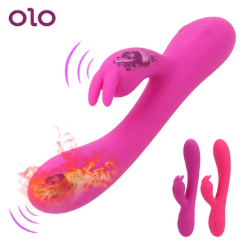OLO 16 Rýchlostí, G Mieste Bradavky Masér Sexuálne Hračky pre Ženy Klitorisu Stimulácia Vagíny Dual Motory Dildo Kúrenie Rabbit Vibrátor