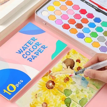 36 Farby Solid Akvarelových farieb Prenosný Box Ručne maľované Akvarel, Nastavený Pre Študentov Umenia Vodné Farby Pigmentu