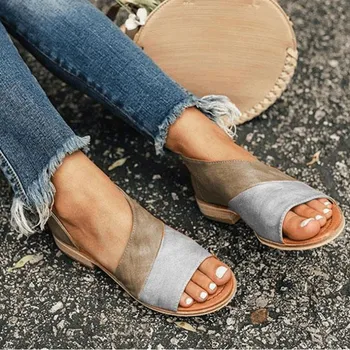 Ženy Sandále Na Leto Príčinné Topánky Žena Típat Prst Nízke Podpätky Sandalias Mujer 2019 Plus Veľkosť 35-43 Letné Topánky Sandále Žena