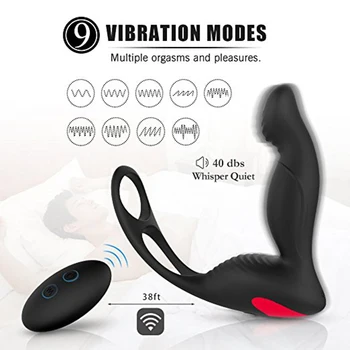 Análny Plug Vibrátor, Vibračná Prostaty Masér Pre Mužov Sexuálnu Hračku, Zadok Plug G Mieste Stimulátor S Krúžkom Pre Predčasnej Ejakulácie