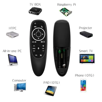 G10S Pro Google Voice, Diaľkové Ovládanie s podsvietením Lietať Vzduchom Myši 2.4 G Bezdrôtový Gyro IČ Vzdelávania pre Youtube, Android Tv Box PC
