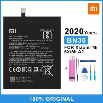 Xiao Mi Originálne Batérie Telefónu BN36 pre Xiao Mi 6X Mi6X Mi A2 MiA2 2910mAh Vysoko Kvalitné Náhradné Batérie S Bezplatných Nástrojov