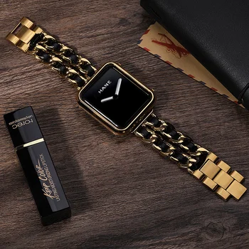 Popruh pre Apple hodinky Série 6 5 4 3 40/44 mm iWatch kapela 38mm 42mm Koža+Náramok z Nerezovej ocele Apple hodinky kapela 40 mm 44 mm