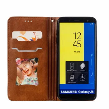 Zips Peňaženky, Kožené Puzdro Pre Samsung Galaxy J8 J6 J4 Plus A6 A7 A8 2018 J3 J5 J7 2017 Poznámka 9 8 Flip Magnet Telefón Puzdro