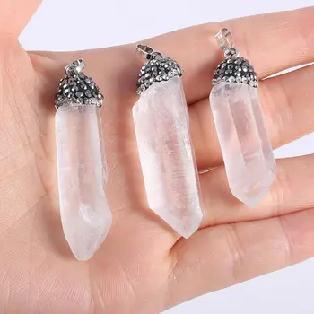 Nepravidelného tvaru Bielej quartzs prívesok náhrdelník Reiki liečenie prírodného kameňa amulet DIY šperky osobnosti darček