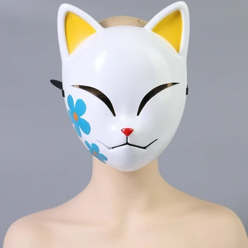 Makomo Maska Démon Vrah Kimetsu č Yaiba Makomo Cosplay Fox Maska Halloween Party Kostým Prop Pre Ženy Muži