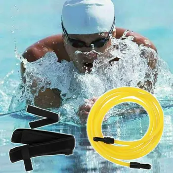 Plavecký Výcvik Odpor Pás Dospelých, Deti Nastaviteľné Elastické Plávať Tréner S Pletivo Vaku Bezpečnosti Bazén Príslušenstvo
