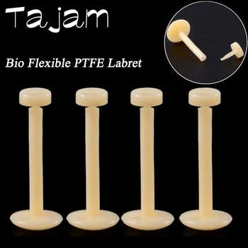 Bio Flexibilné PTFE Labret Push Fit Pin Držiak Perličiek Telo/Clear Farba Náušnice Prírubového Krúžku Stud Módne Piercing Šperkov