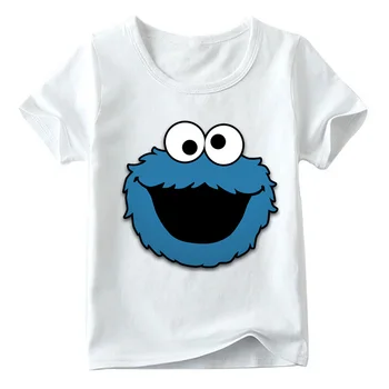 2021 nové Tričká Baby Chlapci/Dievčatá Sesame Street COOKIE MONSTER Print Tričko detské Letné Cartoon Topy Deti Funny T-shirt