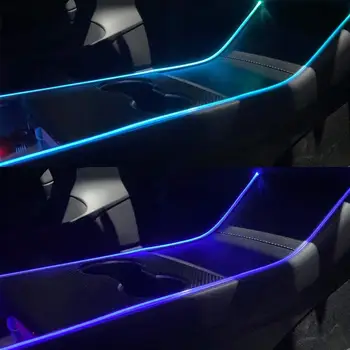Úprava LED Pásy Svetlo RGB Interiéru Vozidla Atmosféru Multi Farebné LED Svetlo pre Tesla model 3 Svetelné Pásy Auto Príslušenstvo