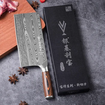 Teng nôž Vysoko kvalitné ručne kované čepeľ uhlíkovej ocele kuchynský nôž Čínsky kuchár krájač zeleniny sekáčik kuchyňa Farba dreva