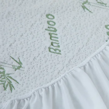 Bambusové vlákna materiálu posteľ list Vzduchu vrstvy, vodotesný, Anti-roztoč Posteľ kryt Priedušná Prešívaný Lôžka mäkký Matrac kryt