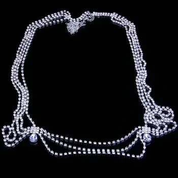 Stonefans Ručné Svadobné Drahokamu Ramenný Náhrdelník Reťazca pre Ženy, Svadobné Crystal Tele Ramenný Šperky Vyhlásenie Náhrdelník