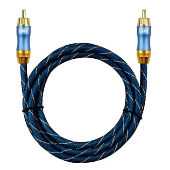 EMK Digitálny Audio Koaxiálny Kábel - Dual Pletená Tienené - Pozlátené 2rca-2 rca Kábel Prepojiť - Modrá