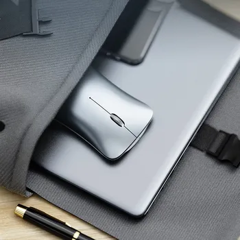 Bezdrôtová Myš Bluetooth Nabíjateľná Notebook Mouse Tichý 2.4 G Kovový Pocit Prenosná Kancelária Travel Počítačovej Myši