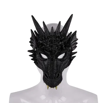 Nové Halloween Rekvizity 4D Dragon Maska Pol Masku na Tvár Pre Deti, Mládež Halloween Kostým Party Dekorácie Dospelých Dragon Cosplay Rekvizity