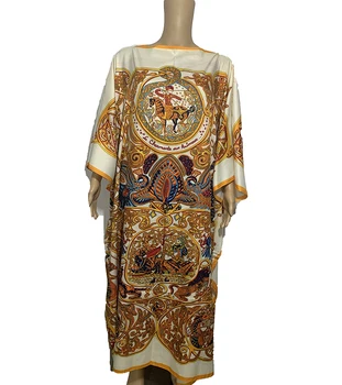 Africké Šaty Pre ženy 2020 zadarmo Veľkosť Vintage royal štýl tlače Hodváb kaftan Maxi šaty Elegantné Kuvajt Lete Ramadánu šaty