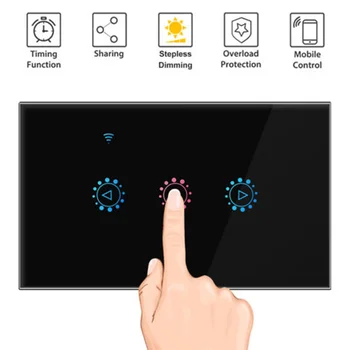 220v Smart Wifi Prepínač Touch Ovládania Plynulou Stmievač s Amazon Alexa Google Asistent Led Stmievač s Žiarovka Kompatibilné