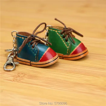 Ručne vyrábané kožené tvorivé malé topánky keychain taška prívesok mini kožené malé kožené topánky malé topánky, taška na príslušenstvo