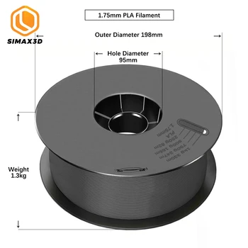 SIMAX3D 1.75 mm CHKO vlákna spotrebný materiál 3D tlačiarne diely lisovaných plastových cievka mpressora všetky biologicky živice veľkoobchod