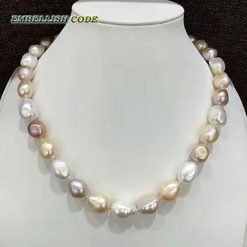 Letné dobrý lesk čiastočne barokový nepravidelný náhrdelník náramok perlový set Zmiešané farby biela ružová fialová stely reálne sladkovodné perly