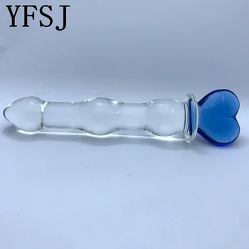 Modrá Pyrex Glass Dildo Falošné Penis Análne Korálky Guľa Zadok Plug Crystal Umelého Vtáka Masturbácia Dospelých sexuálnu Hračku pre Ženy, Mužov, Gay