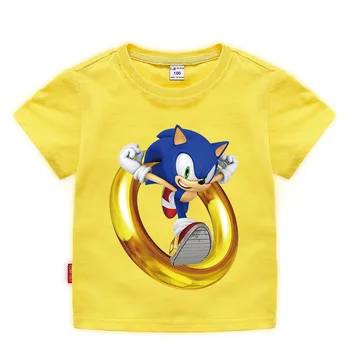 V lete roku 2020 Krátky Rukáv T-shirts Deti Tričko Kostým Chlapci Cartoon Sonic The Hedgehog T Shirt Batoľa Dievčatá Topy Tees Bežné