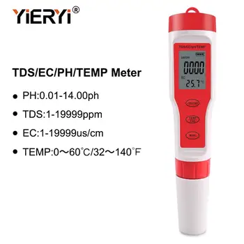 Yieryi Nové TDS PH PH Meter/TDS/ES/Teplota meradla, Digitálna Kvalita Vody Monitor Tester pre Bazény, Pitnej Vody, Akvária