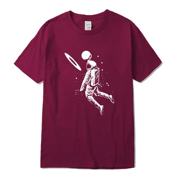 Muži tričko bavlna krátky slleve Zábavné mesiac astronaut tlač mužov tričko príležitostné voľné mužov tshirt o-krku mužské tričko tee