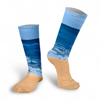 3D Vytlačené Novinka Vtipné Ženy Dlhé Ponožky Umenie Harajuku olejomaľba Kolená Vysoké Ponožky, Topánky Športové Šťastný Bavlna Dievča Teľa Ponožky