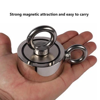 600 kg D94mm Silné Neodýmu Magnet Dvojité bočné Vyhľadávanie magnet háčik silný výkon Hlboké More, Povolenie na Rybolov magnet S 10m Lano