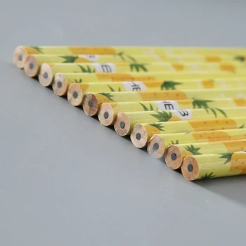 12pcs/veľa Ovocia dizajn Jahoda /melón/ ananás/ kiwi drevené ceruzky guma maľovanie na ceruzky