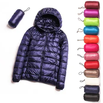Zimná páperová bunda ženy 90% kačica dole kabát Ultra Ľahké teplé Ženské Prenosné plus veľkosť nadol bunda na jeseň