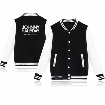 Johnny Hallyday baseball Jacket muži/ženy rovnomernú vrstvu zimné móda mikina teplé bežné college ženy oblečenie Bundy