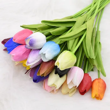 31Pcs Tulipány Umelé Kvety Falošné PU Kala Skutočný Dotyk Kvety Na Svadbu, Výzdoba Domov Party Dekorácie Priazeň