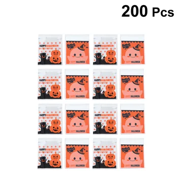 200 Ks Candy Tašky Jasné, Samolepiace Liečbu Tašky Cookie, Tašky, Obaly, Tašky na Darček Láskavosti Halloween Party