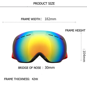 Lyžiarske Okuliare NOVÉ Dvojitej Vrstvy UV400 Anti-fog Vonkajšie Master Lyžovanie Okuliare pre Mužov, Ženy Sneh Snowboard Vymeniteľné Šošovky