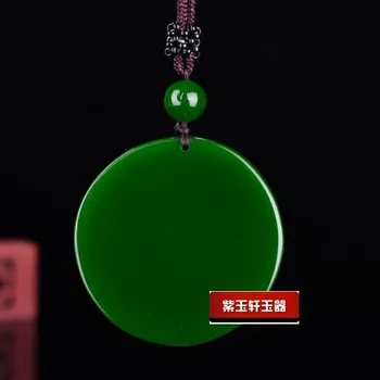 Čínsky Zelený Nefrit Pivónia Lotus Náhrdelník Prívesok Charm Bižutéria Módne Doplnky, Ručne Vyrezávané Muž Žena Šťastie, Amulet Nové