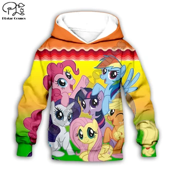 Deti Oblečenie nastaviť Jeseň little pony 3d tlač baby Girl Hoodies Cartoon Kabáty, mikiny rainbow streetwear Chlapcov Deti tshirt