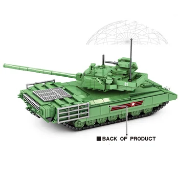 Vojenské série druhej svetovej VOJNY Rusko T-14 Hlavný Bojový Tank DIY Model Stavebné kamene, Tehly, Hračky, Darčeky