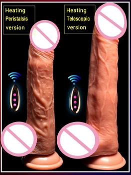 Kúrenie elektrické Vibračné Veľký Obrovský Penis G Mieste Sexuálne Hračky pre Ženy, USB Nabíjateľné, Bezdrôtové Vibrátor Teleskopická Pre Ženy