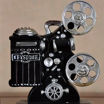 ELEGAN-Retro Fotoaparát Bookend Film, Filmový Projektor Čierna Strieborná Zberateľská Projekt Creative Skrinka Vintage Šperky študovňa Stu
