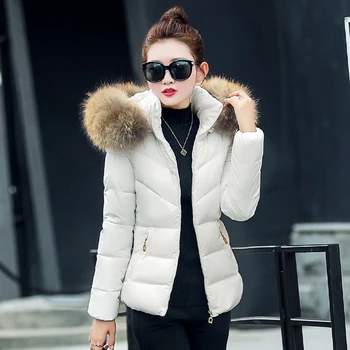 2019 Módne hrubé zimný kabát s kapucňou ženy, nový štíhly krátka bunda ženské oblečenie outwear black pink ženy bundy kabáty vetrovka