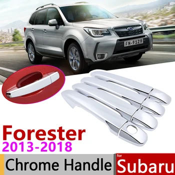 Pre Subaru Forester SJ 2013~2018 Chrome Exteriérové Dvere, Rukoväť Kryt Auto Príslušenstvo Nálepky Výbava Nastaviť 2016 2017