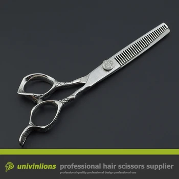 Univinlions 6 palcový damasku štýl holič kadernícke nožnice vyryté vlasy horúce nožnice účes nožnice japan pro strojčekov na strihanie vlasov,