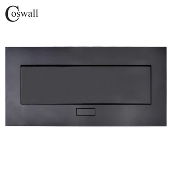 COSWALL Zliatiny Zinku Doska 16A Pomaly POP-UP 2 Power EÚ Zásuvky Dual USB Nabíjanie Port 2.1 kancelársky Stôl Zásuvky Matný Čierny Pravý Uhol