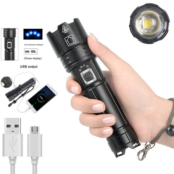 Super Výkonné LED Taktické Svietidlo Outdoor, Lov Zbraň Taktické Svetlo Baterky USB Nabíjateľné Nepremokavé Pochodeň Scout Svetlo