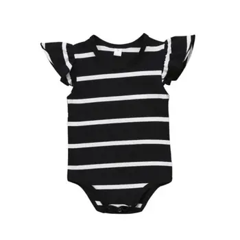 Pudcoco Novorodenca Batoľa Detská Baby Girl Krátky Rukáv Prekladané Kombinézu Jumpsuit Letné Oblečenie Oblečenie