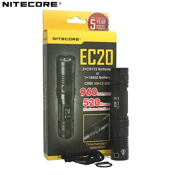 Pôvodné Cena NITECORE EC20 960 Lúmenov XML2 T6 LED Vrecku Baterka 18650 pre Vonkajšie Dobrodružstvo